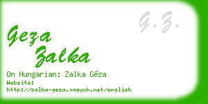 geza zalka business card